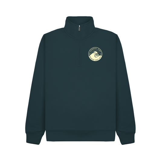 Premium Quarter Zip Wave Sweatshirt - Deep Sea Blue