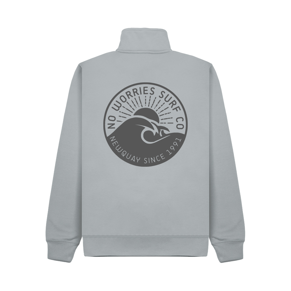 Premium Quarter Zip Wave Sweatshirt - Grey Mist