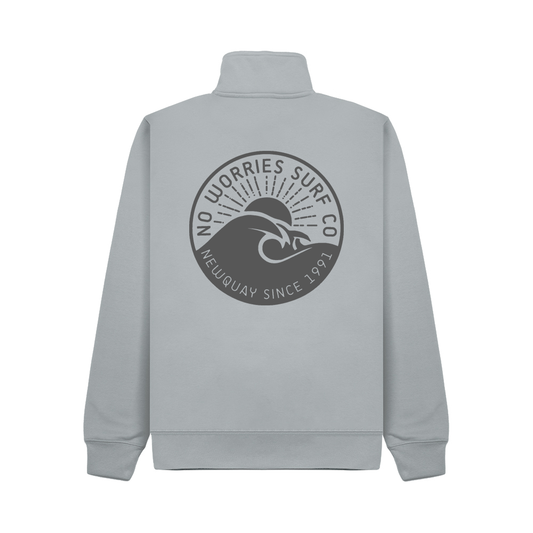 Premium Quarter Zip Wave Sweatshirt - Grey Mist
