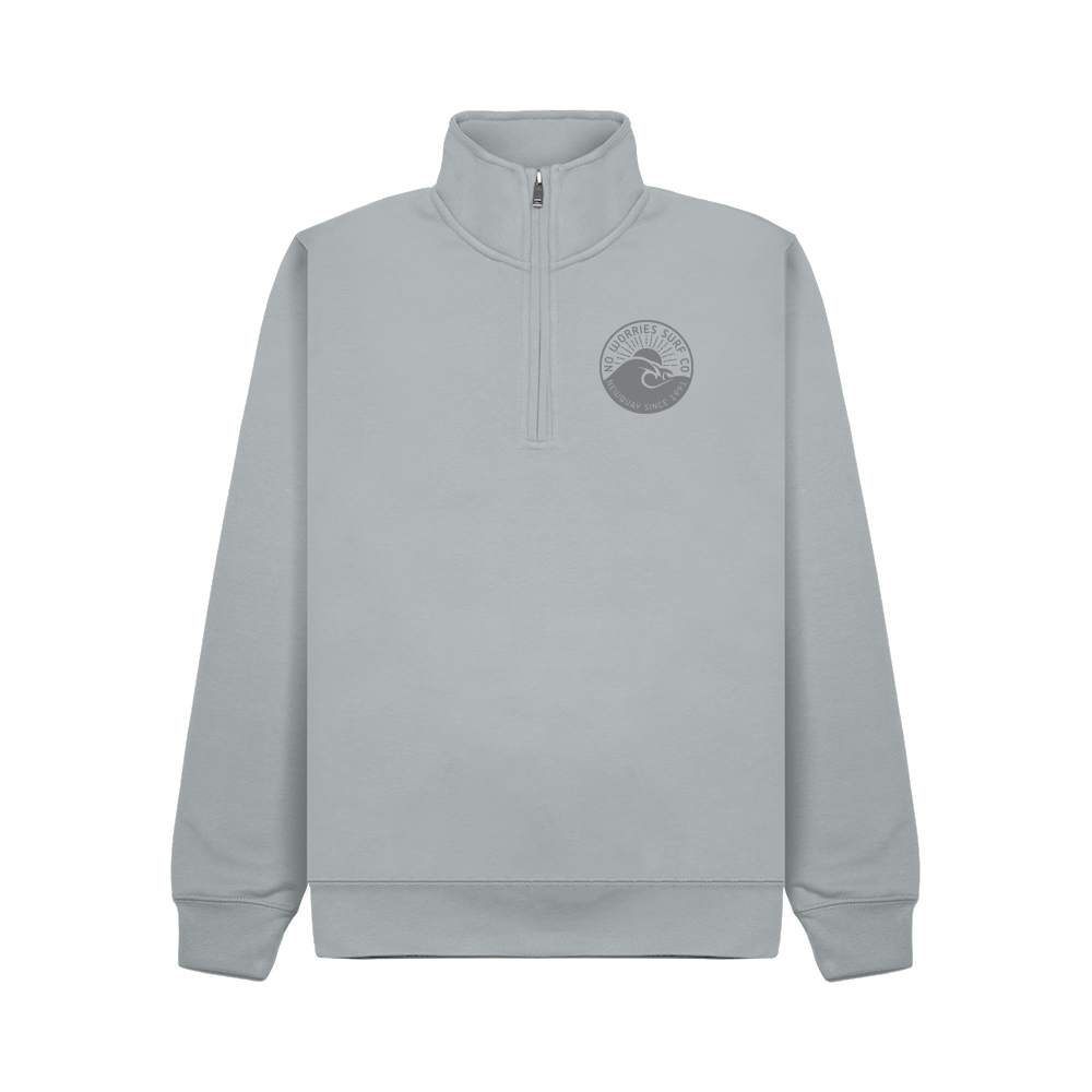 Premium Quarter Zip Wave Sweatshirt - Grey Mist