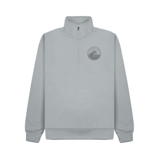 Premium Quarter Zip Wave Sweatshirt - Grey Mist