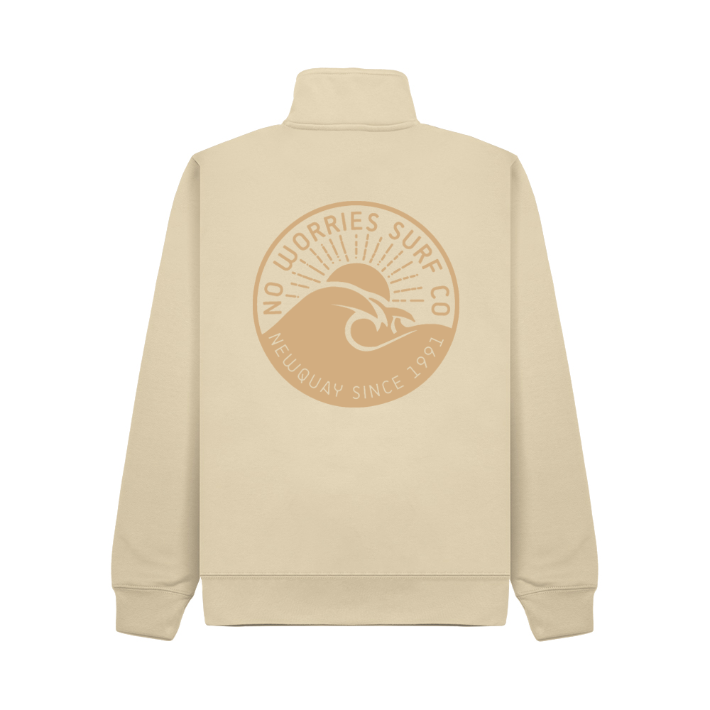 Premium Quarter Zip Wave Sweatshirt - Ivory