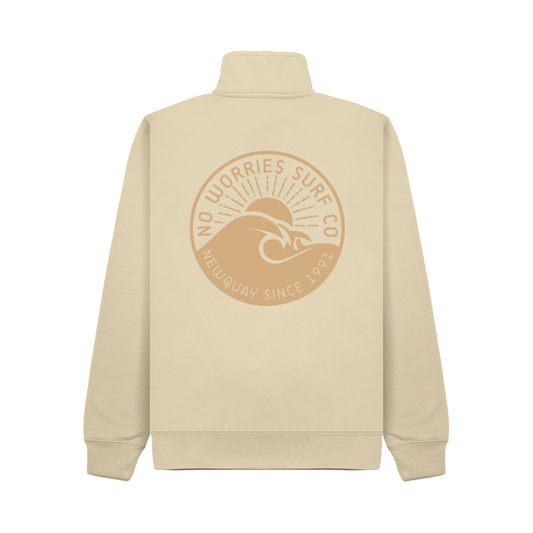 Premium Quarter Zip Wave Sweatshirt - Ivory