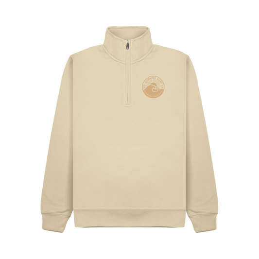 Premium Quarter Zip Wave Sweatshirt - Ivory