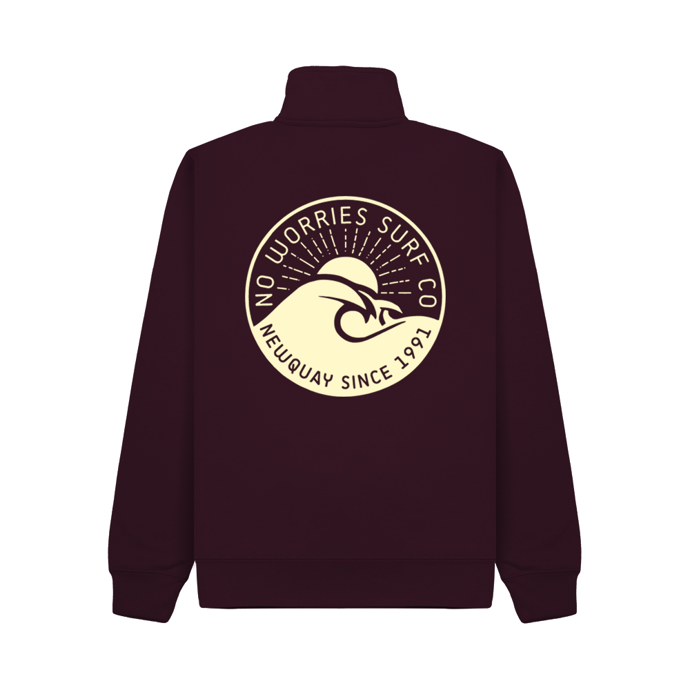 Premium Quarter Zip Wave Sweatshirt - Maroon