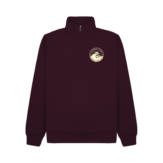 Premium Quarter Zip Wave Sweatshirt - Maroon
