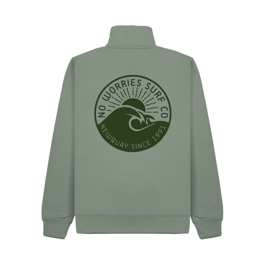 Premium Quarter Zip Wave Sweatshirt - Sage