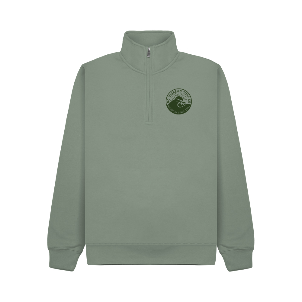 Premium Quarter Zip Wave Sweatshirt - Sage