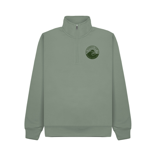Premium Quarter Zip Wave Sweatshirt - Sage