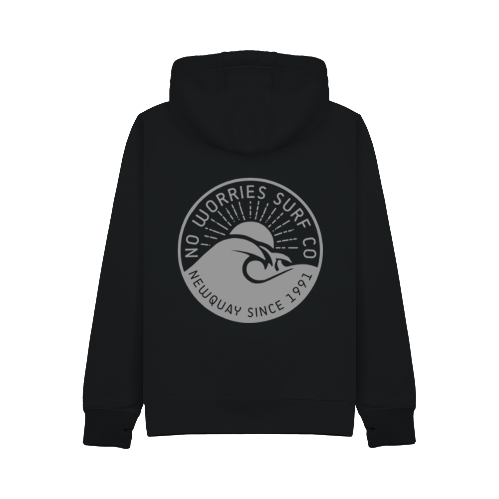 Ultra Premium Zip Up Wave Hoodie - Black