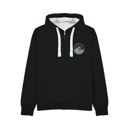 Ultra Premium Zip Up Wave Hoodie - Black