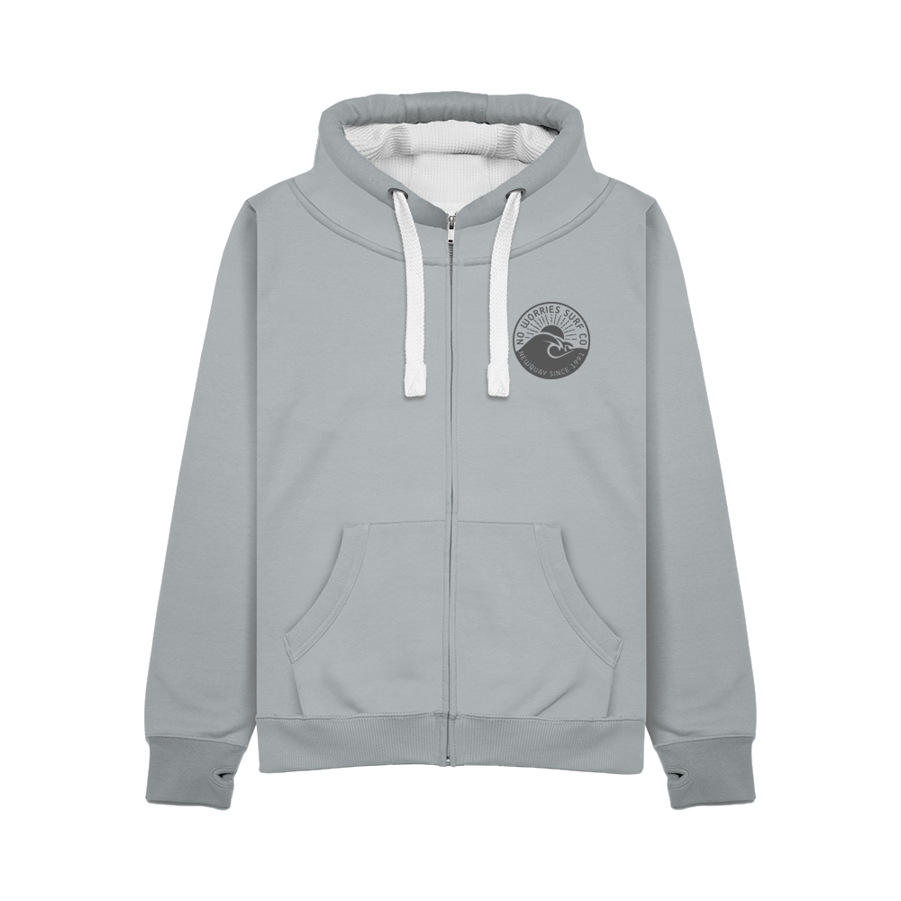 Ultra Premium Zip Up Wave Hoodie - Grey Mist