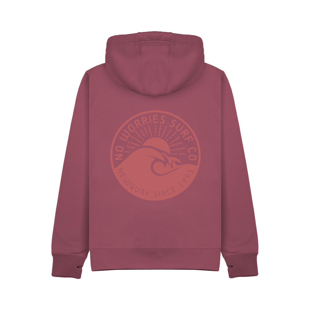 Ultra Premium Zip Up Wave Hoodie - Mulberry