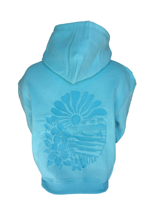 Adults Embroidered Tides Hoodie-Aqua