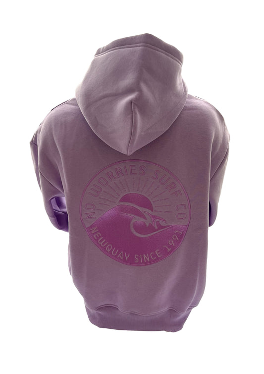 Adults Embroidered Wave Hoodie-Lavender