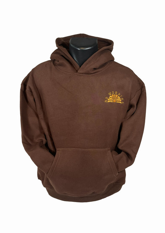 Adults Embroidered Welcome Hoodie-Chocolate