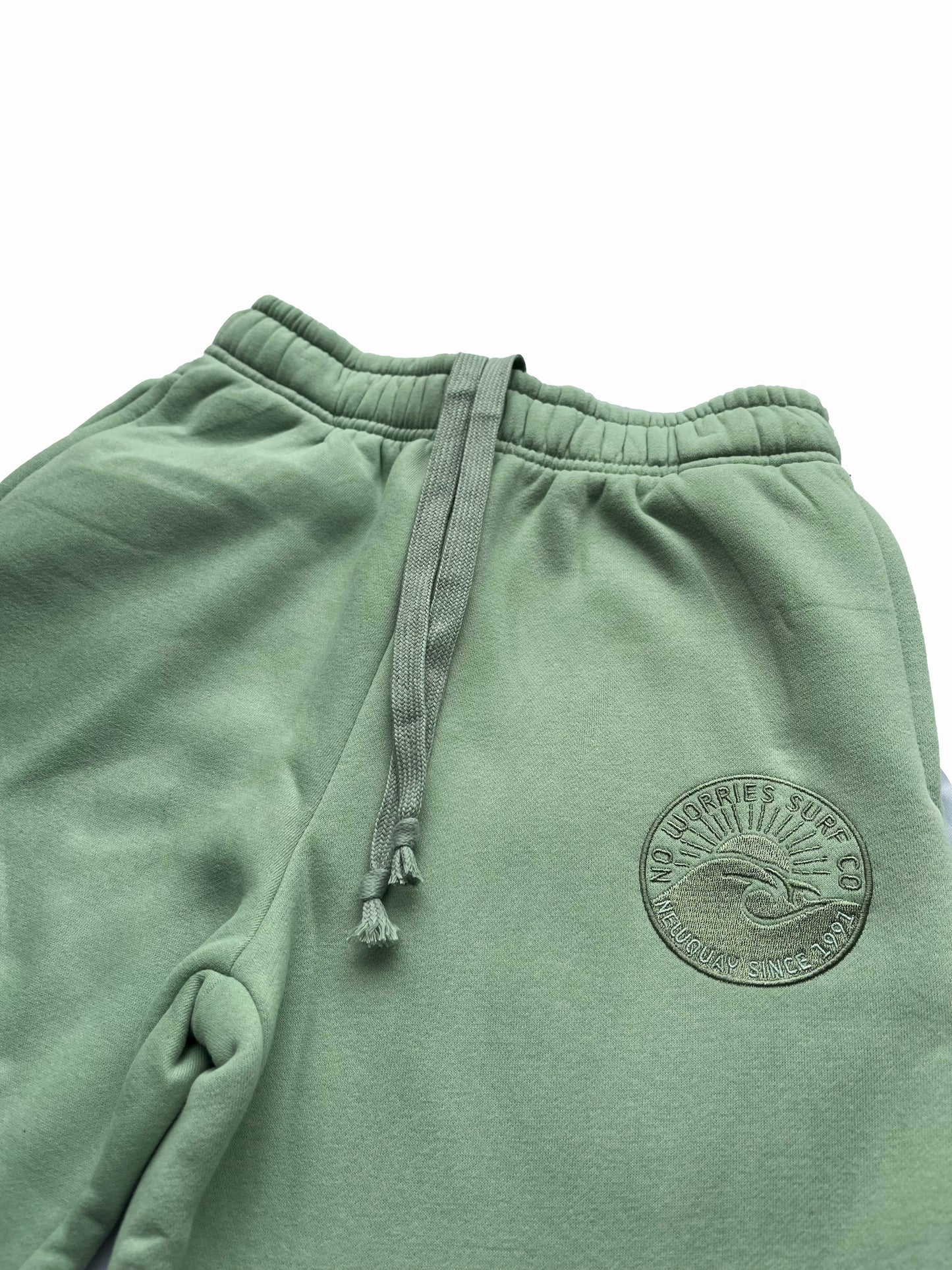 Adults Embroidered Wave Joggers-Sage