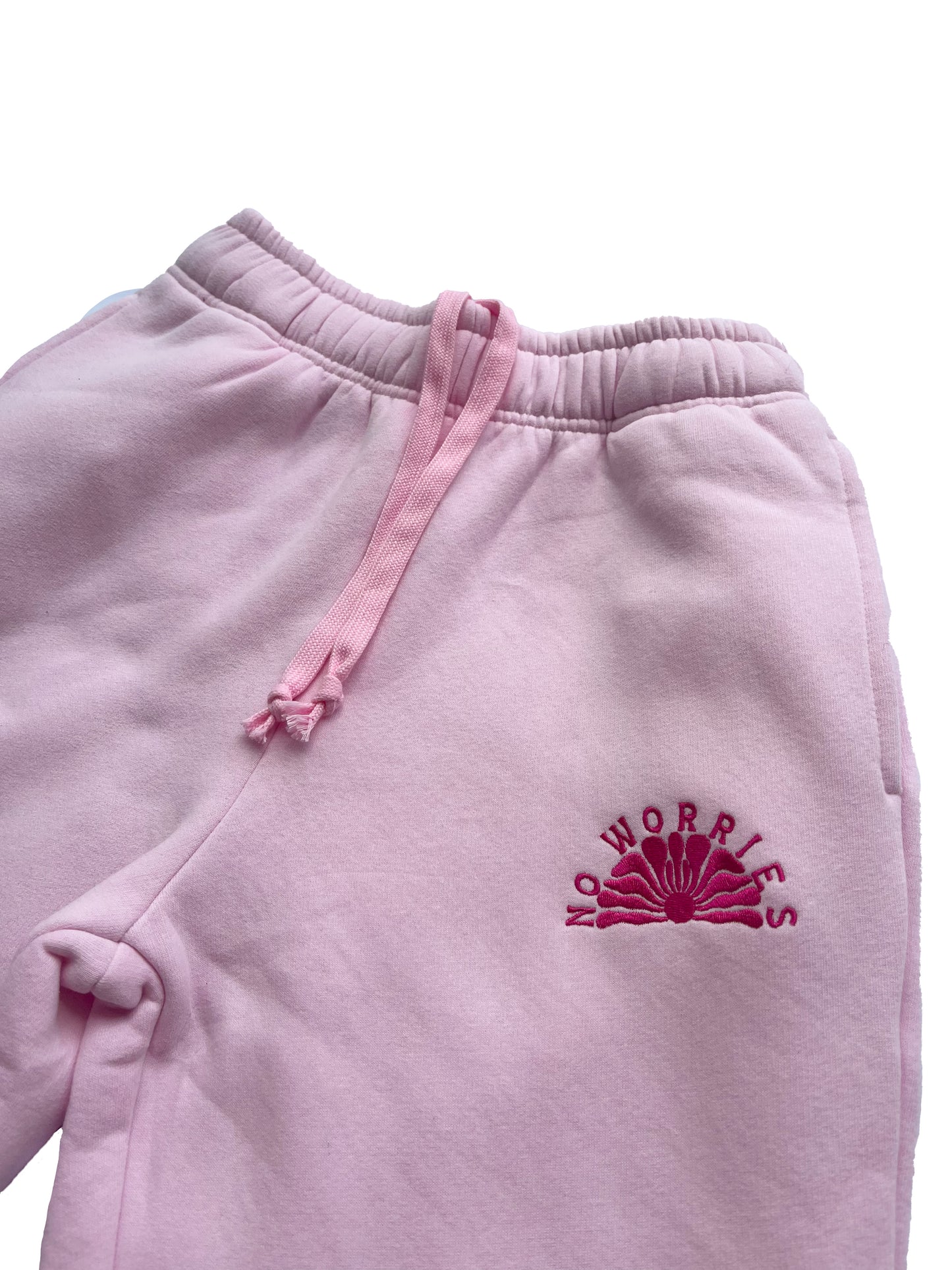 Adults Embroidered Coastline Joggers-Baby Pink