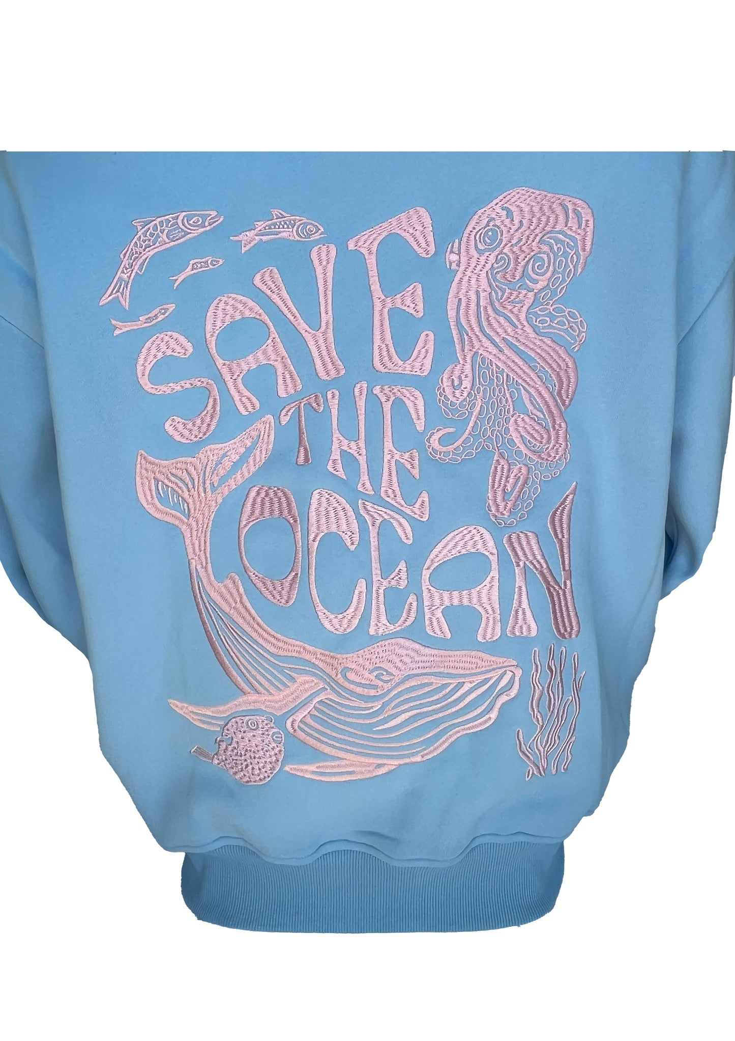 Adults Embroidered Save the Ocean Hoodie