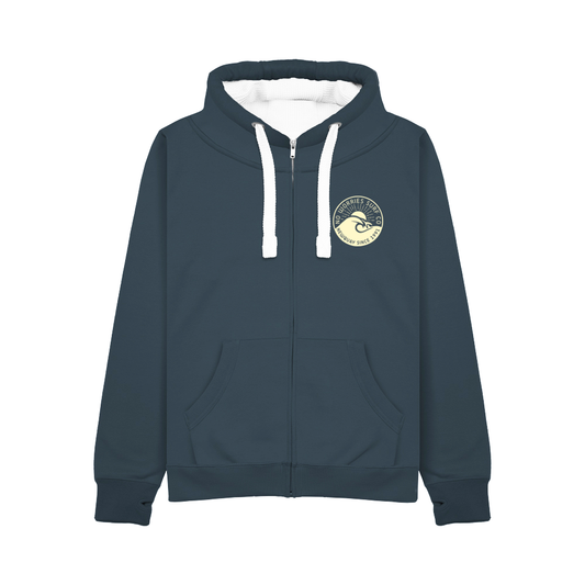 Ultra Premium Zip Up Wave Hoodie - Denim Blue