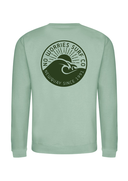 Adults Wave Sweatshirt-Dusty Green