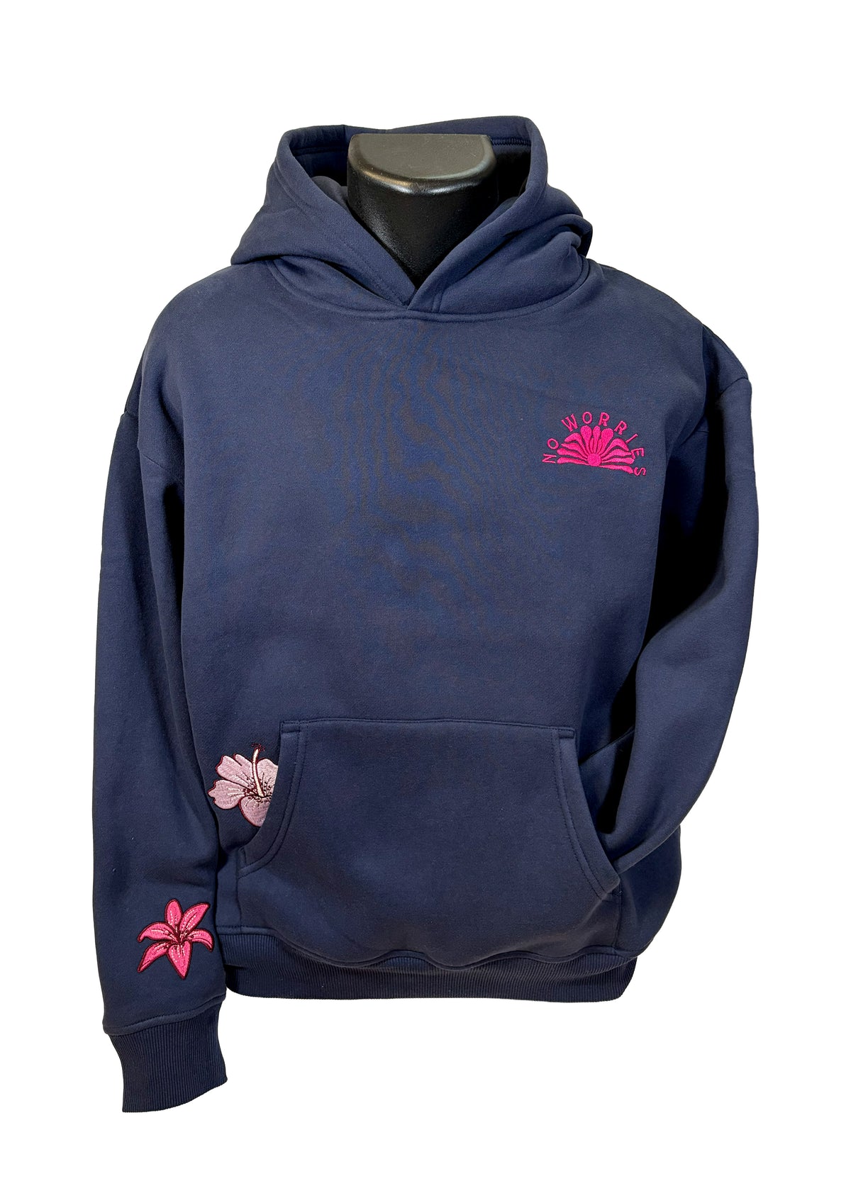 Adults Embroidered Flower Surf Hoodie