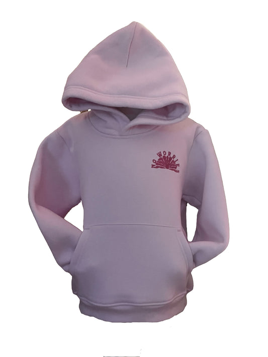 Kids Embroidered Shellscape Hoodie-Baby Pink