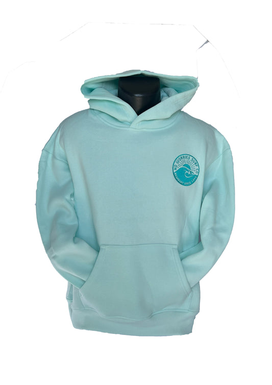 Adults Embroidered Wave Hoodie-Mint