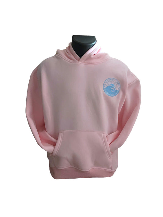 Adults Embroidered Wave Hoodie-Pink/Blue