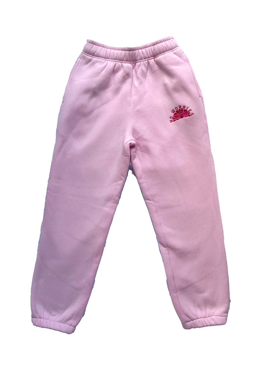 Adults Embroidered Coastline Joggers-Baby Pink