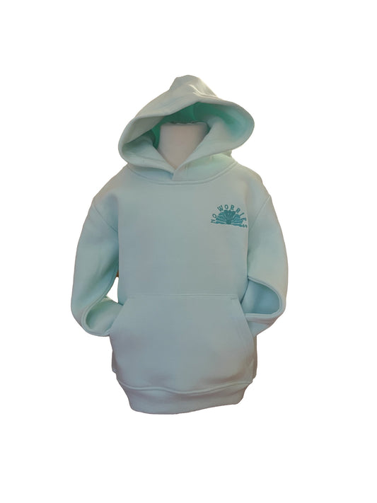 Kids Embroidered Shellscape Hoodie-Mint