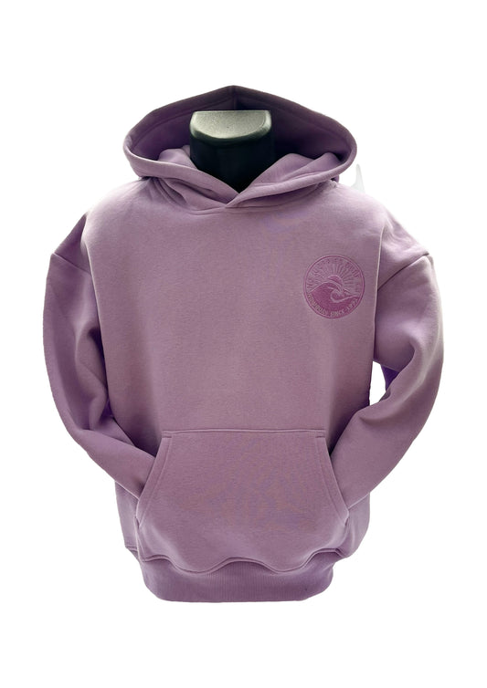 Adults Embroidered Wave Hoodie-Lavender