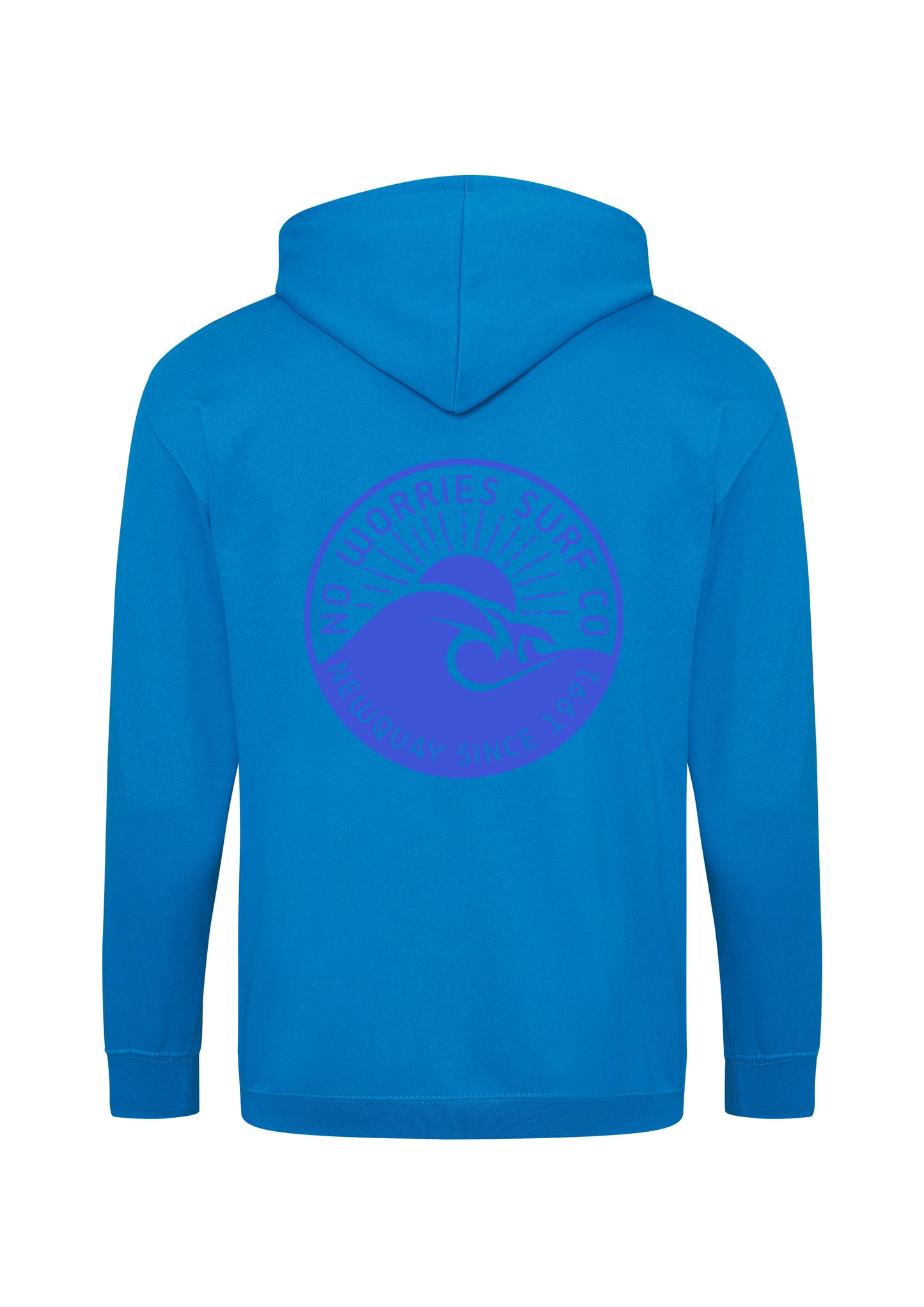 Adults Zip-Up Wave Hoodie-Hawaiian Blue