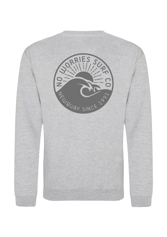 Adults Wave Sweatshirt-Heather Grey