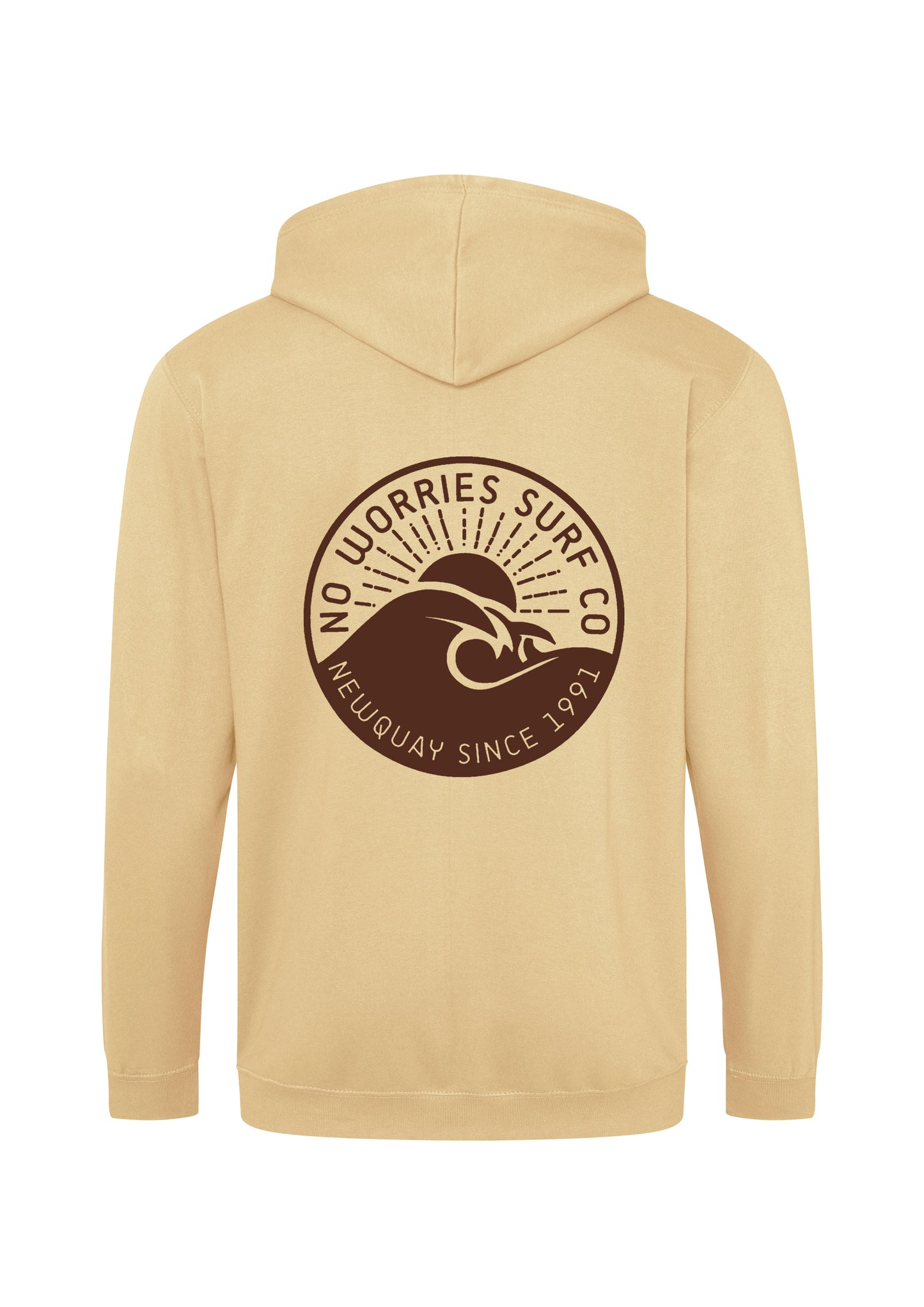 Adults Zip-Up Wave Hoodie-Sand