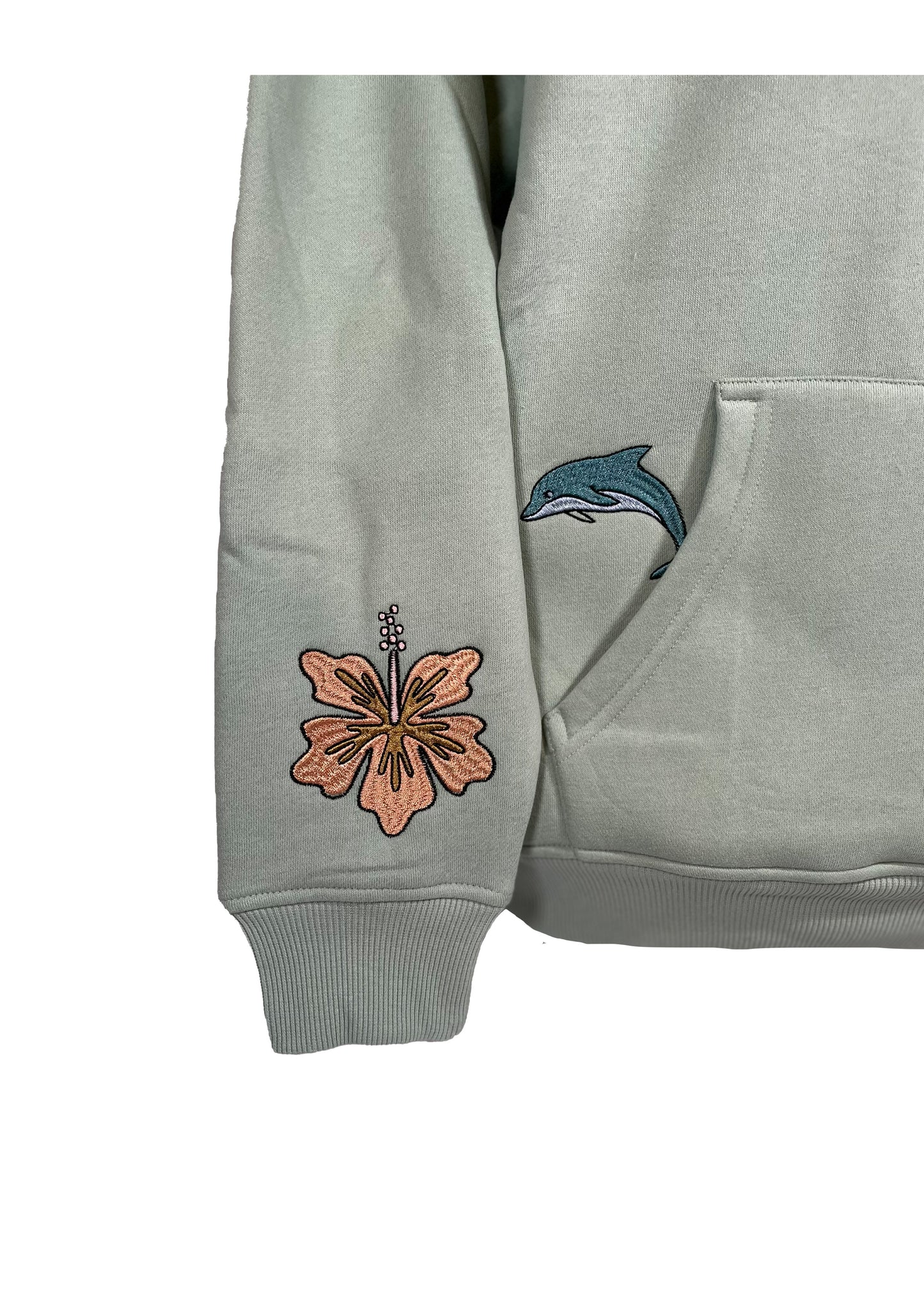 Adults Embroidered Mermaid Dolphin Hoodie
