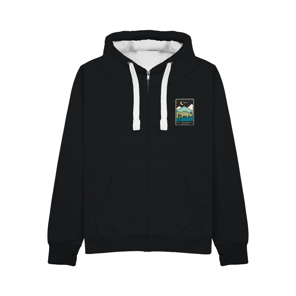 Ultra Premium Zip Up Roam the Night Hoodie - Black
