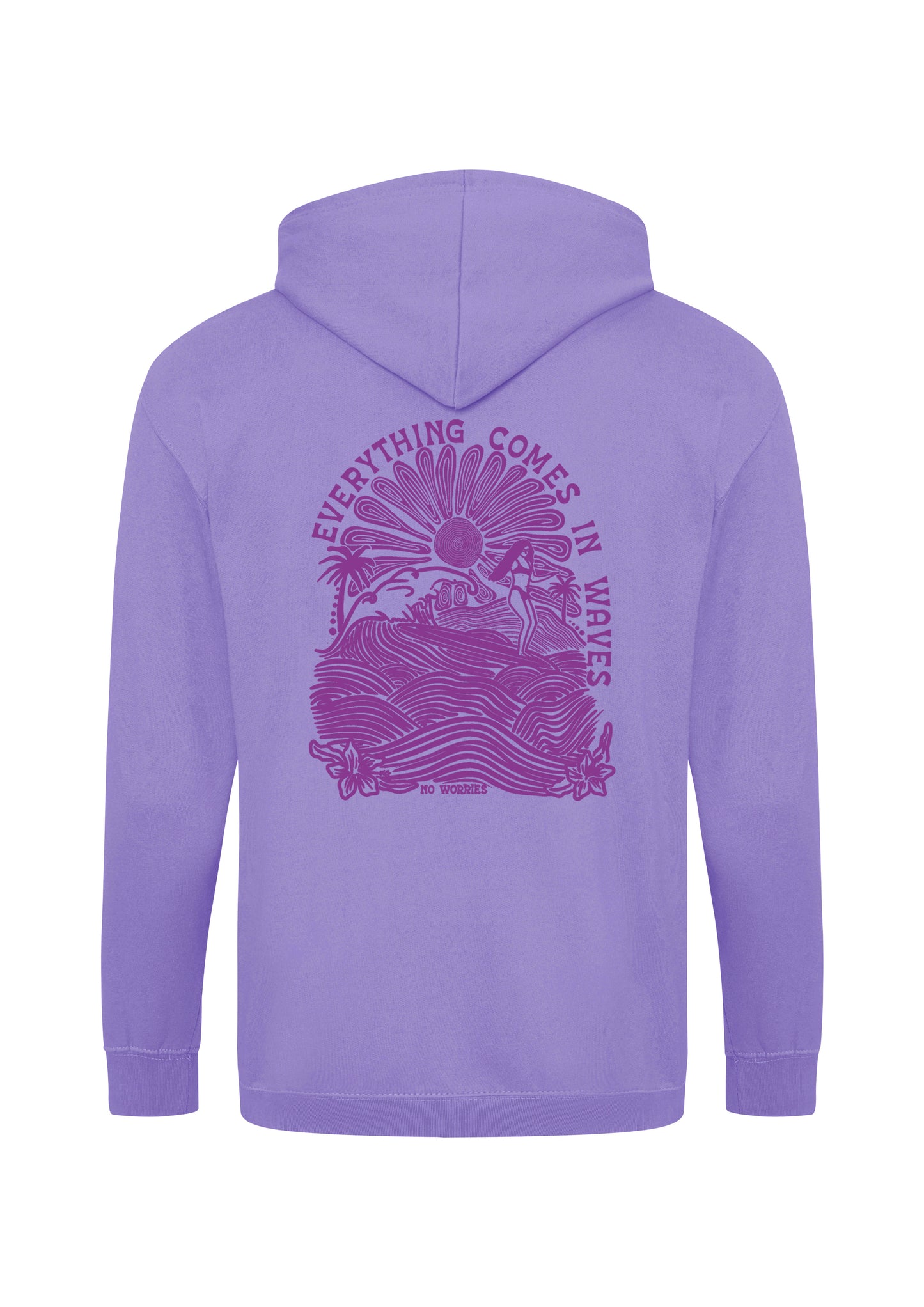 Adults Zip-Up Everything Comes in Waves Hoodie