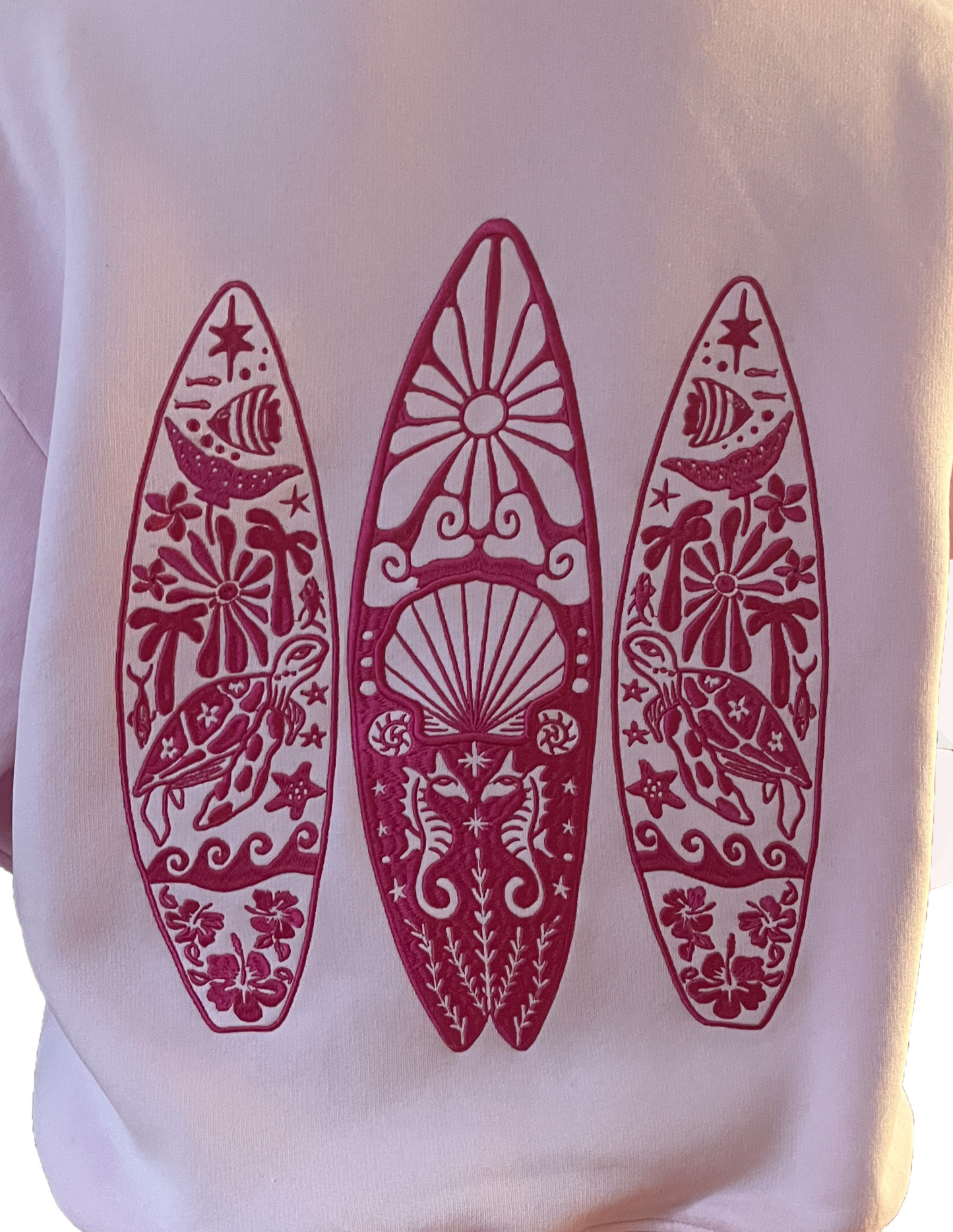 Adults Embroidered Shellscape-Baby Pink