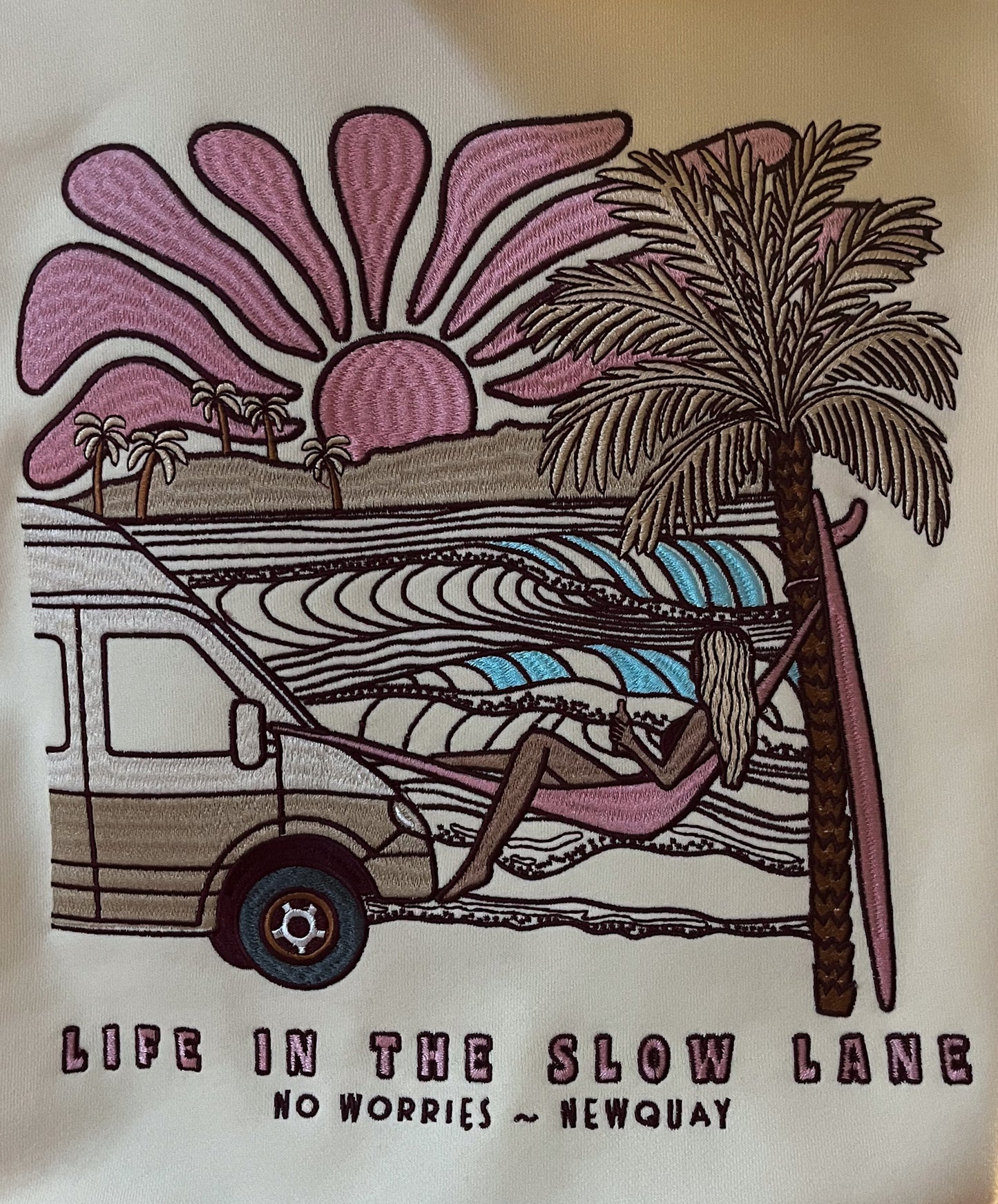 Adults Embroidered The Slow Lane Hoodie
