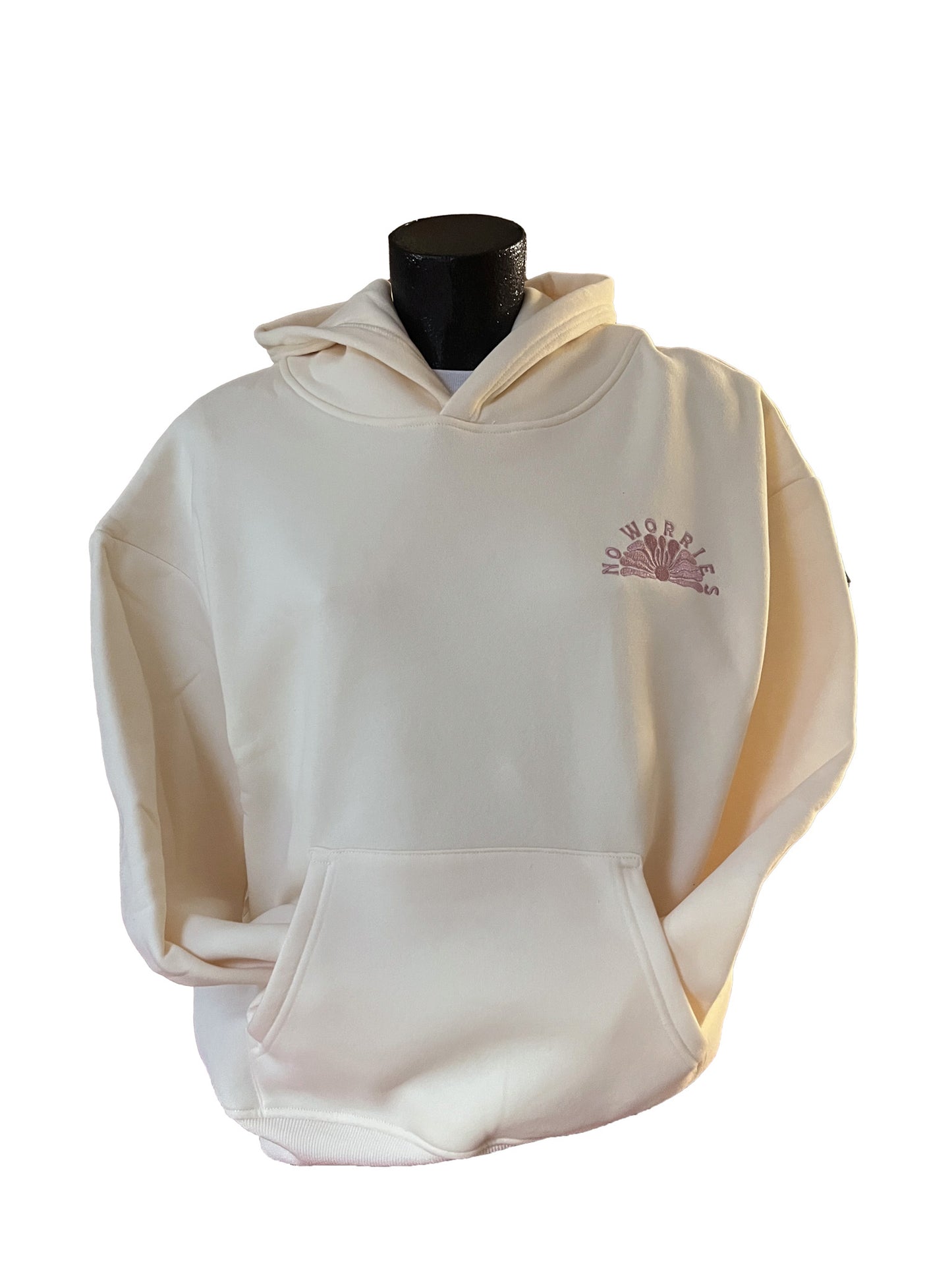 Adults Embroidered The Slow Lane Hoodie-Vanilla