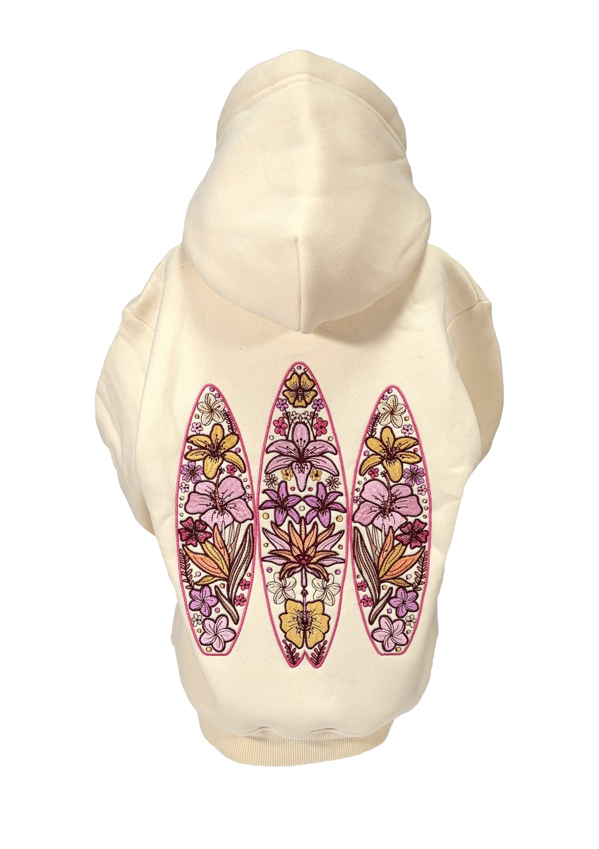 Kids Floral Boards Zip-Up Hoodie-Vanilla