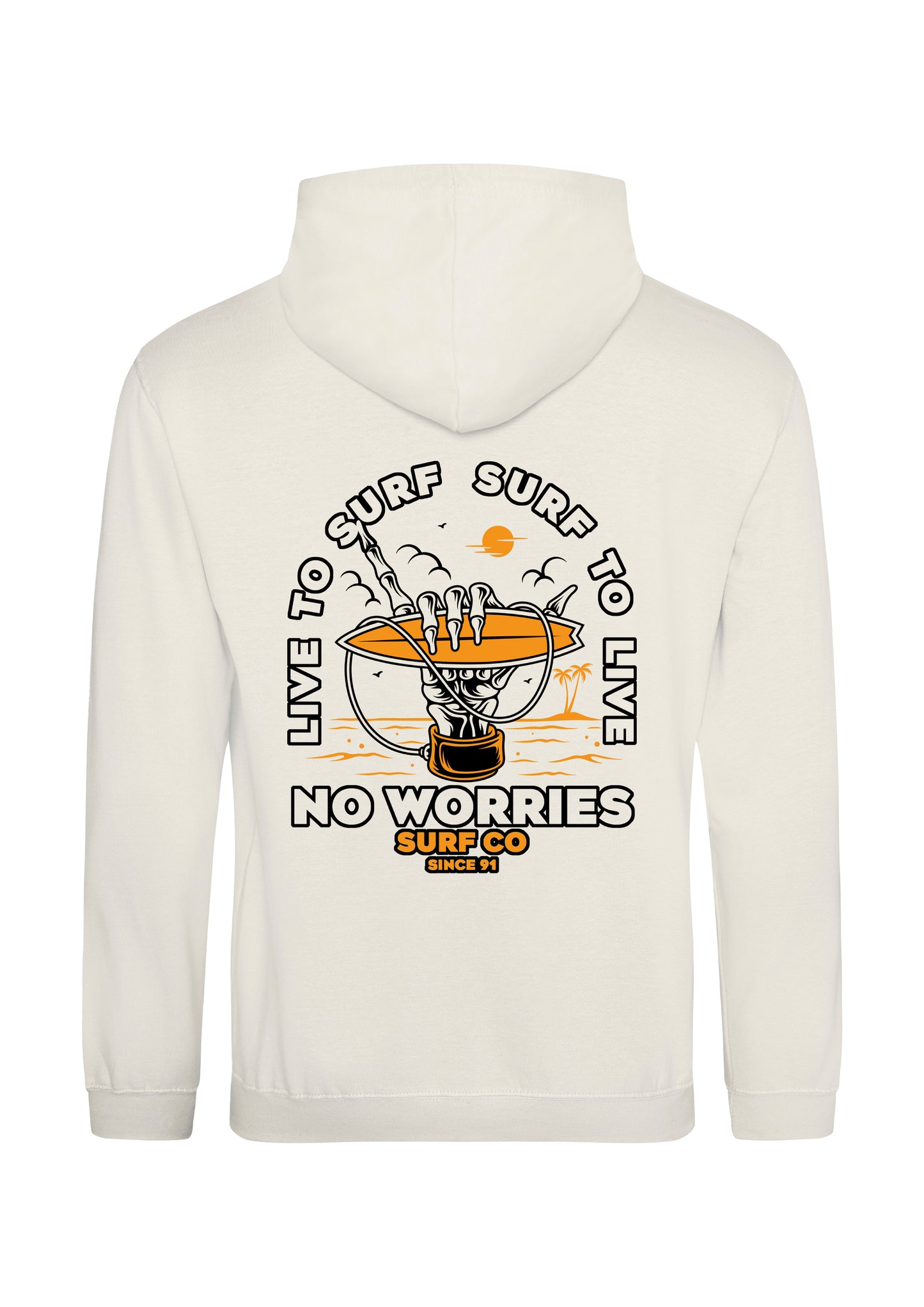 Adults Live to Surf Hoodie