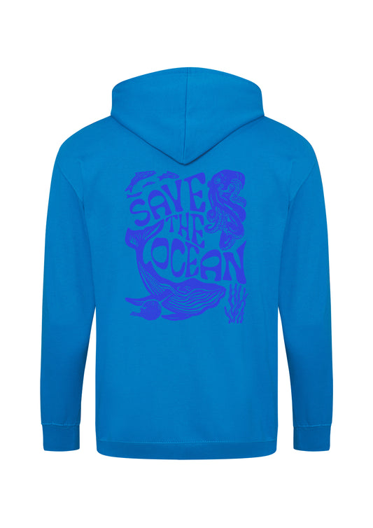 Adults Zip-Up Save the Ocean Hoodie