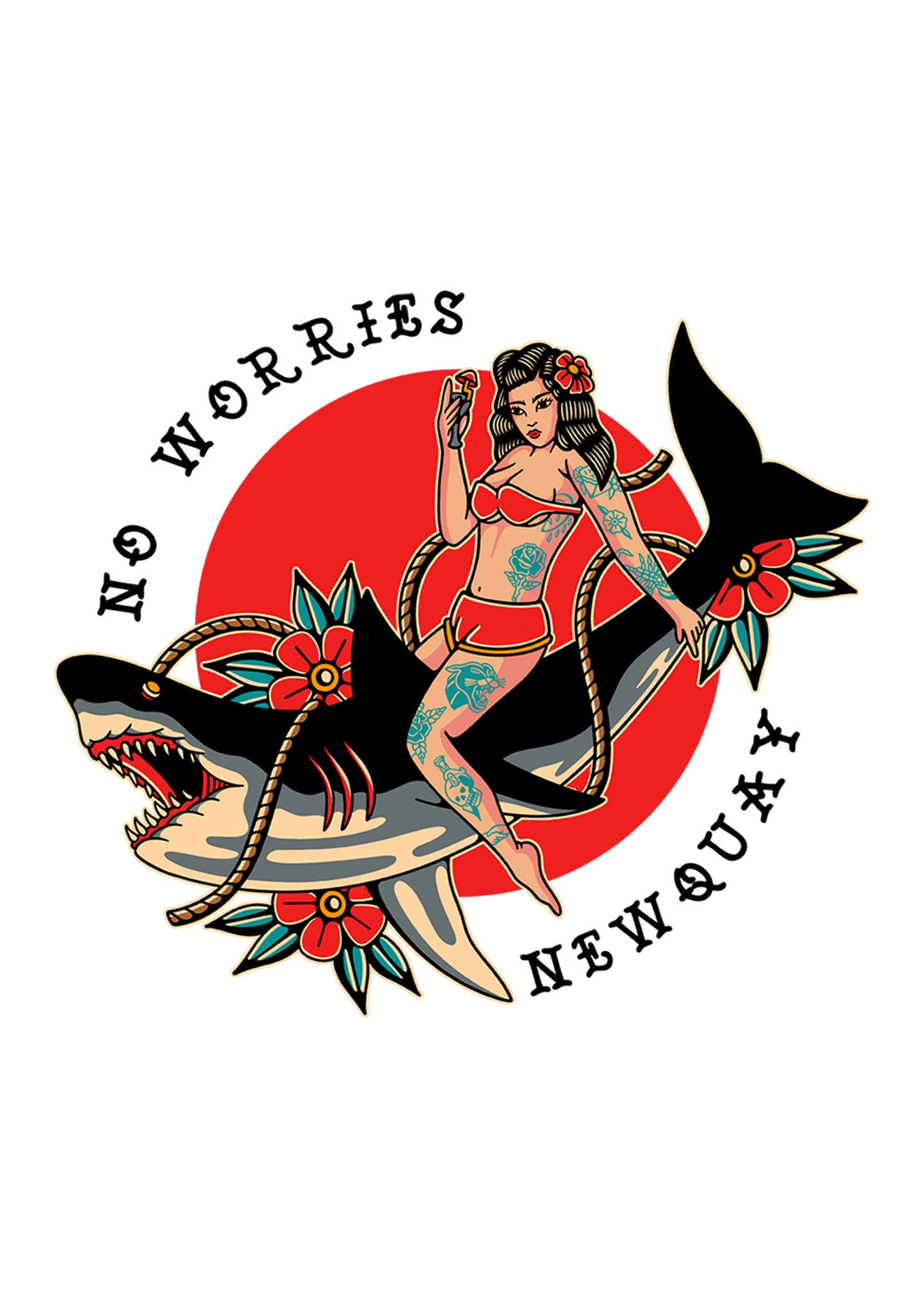 Adults Shark & Rose T-Shirt