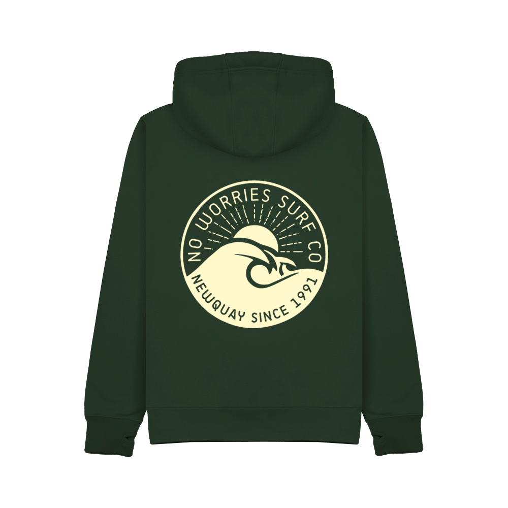 Ultra Premium Zip Up Wave Hoodie - Bottle Green