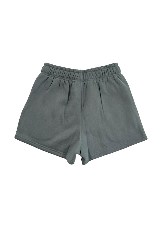 Adults Embroidered Wave Shorts-Grey