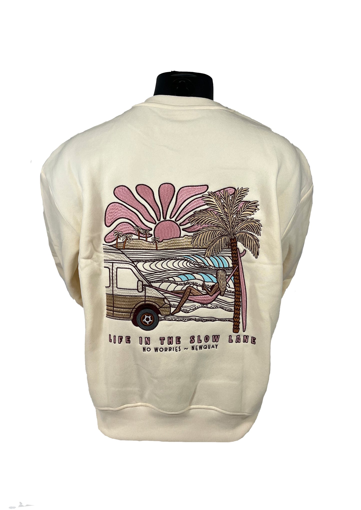 Adults Embroidered The Slow Lane Sweatshirt