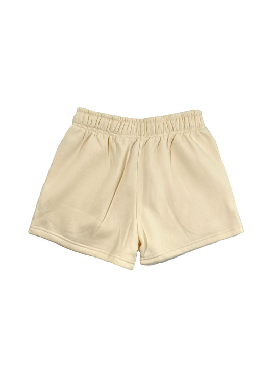 Adults Embroidered Coastline Shorts-Vanilla