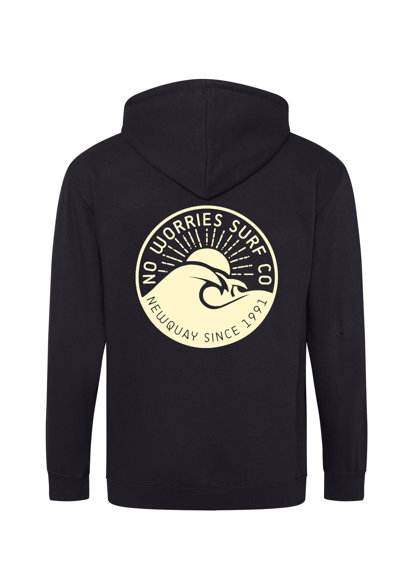 Adults Zip-Up Wave Hoodie-Black